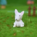 Mini white dog figurine miniature resin ornament for desktop fairy garden micro landscape decor - Bull Terrier