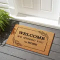 Coir door mat welcome front porch rug anti slip scraper mat for entryway home decor - 40x60cm / Welcome Style B