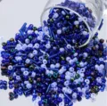 Multicolor 4mm glass seed beads and bugle beads mixed for DIY handmade jewelry bracelets necklaces. - 4mm (Approx. 450g/Bag) / Deep Blue Series