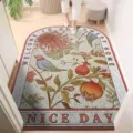 Retro PVC deurmat vintage bloem vogel entree tapijt antislip schraapmat voor de gang - 40*60cm / Granaatappel Verticaal