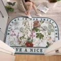 Retro lusvormige deurmat voor thuis entree, antislip en slijtvaste decoratieve vloermat. - 40*60cm / Viooltje Horizontaal
