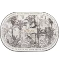 Tapis ovale style nordique en imitation cachemire avec motif jungle pour salon et chambre - 80*120CM / Tropical
