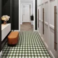 Modern minimalist hallway floor mat, waterproof and non-slip leather rug for home entrance. - 80x100cm / Left Bank Borderless-Square