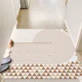 Tappeto da ingresso geometrico moderno, zerbino da interno resistente e antiscivolo per casa. - Cijian Orizzontale