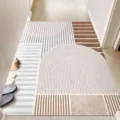 Tappeto da corridoio geometrico design astratto moderno grigio marrone ingresso - Dinge Verticale