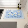 Absorbent kitchen drying mat with fresh daisy floral print, non-slip heat insulation table pad. - 30x40cm (Tech Cloth) / Daisy