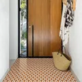 Modern geometric entryway floor mat, orange diamond waterproof wipeable hallway rug variant. - 80x100cm / Ge Wu Zhi Zhi Borderless