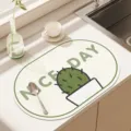 Kitchen draining mat, absorbant cactus table mat, non-slip bar mat for daily home use. - Cactus