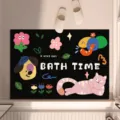 Cute cartoon diatomaceous earth bath mat, absorbent non-slip floor mat for bathroom and toilet door. - 40x60cm / Pink Cat