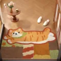 Tappeto porta gatto, tappeto antiscivolo per corridoio, grazioso zerbino d'ingresso. - Gatto Zibetto Xun Song