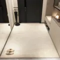 Modern minimalist beige loop velvet floor mat for entryway porch anti-slip dust-resistant - Shallow Marsh