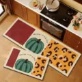 Kitchen floor mat set, absorbent diatomaceous earth non-slip pumpkin leopard print mats. - Qingnan Pear