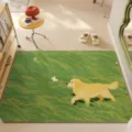 Eingang Fußmatte mit goldenem Retriever, rutschfeste Schmutzfangmatte für Flur und Fliesen. - Frühlingsausflug Golden Retriever