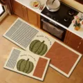 Kitchen floor mat set, diatomaceous earth absorbent anti-slip kitchen runner rugs 2pcs - Green Cypress