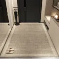 Beige loop pile entrance door mat, wear-resistant foyer floor rug for home hallway decor. - Beige Texture 2