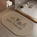 Non-slip absorbent oval bathroom floor mat with chic vegetable print for home decor. - Cute Fortune 4 / 40x60cm