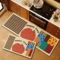 Kitchen floor mat set, pastoral style diatomaceous earth, absorbent and non-slip runner rug. - Apple A