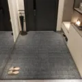Gray loop pile floor mat for entrance door, anti-slip and dust-resistant hallway rug. - Dark Gray Marble