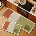 Rural style kitchen floor mat set with pumpkin pattern, absorbent non-slip diatomaceous carpet. - Autumn Order