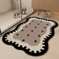 Cartoon bathroom floor mat absorbent non-slip wavy shaped soft mat for home washroom use - 40*60cm (Diatomaceous Mud) / Love Heart Combination Wave