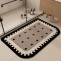 Absorbent cartoon bath mat for bathroom doorway, anti-slip diatomite floor mat home use. - 40*60cm (Diatomaceous Mud) / Love Heart Combination Square