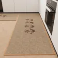 Ensemble de tapis de cuisine en lin, tapis absorbant et anti-huile, antidérapant. - Trois Repas et Quatre Saisons / 40*60cm (Lin)