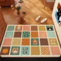 Tappeto da ingresso con cartoni animati, zerbino antiscivolo in vinile per il corridoio. - Casa Divertente per Animali Colorati