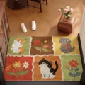 Simpatico zerbino con gatto carino, tappeto antiscivolo in vinile per ingresso casa. - Gatto di Svago Arancione Caldo