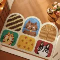 Tappeto d'ingresso gatto simpatico in PVC riccio, antiscivolo e resistente per corridoio. - Dolce Affare di Gatto