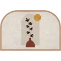 Modern minimalist arch doormat anti-slip PVC hallway carpet chic botanical entry rug home decor - Midsummer (Horizontal)
