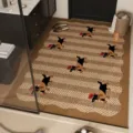 American retro bathroom absorbent quick-drying floor mat large area cute cartoon dog pattern non-slip rug - British Little Dog