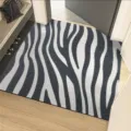 Nordic minimalist zebra print entry mat, durable PVC anti-slip doormat for home entryway. - Zebra Print