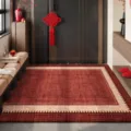 Red festive tufted entryway rug, durable dust-proof floor mat for home use variant. - Auspicious Rhyme
