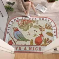 Vintage bloemmotief deurmat voor de ingang van het huis, duurzame antislip PVC vloermat. - 40*60cm / Granaatappel Horizontaal
