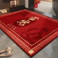 Red festive loop pile doormat entryway anti-dust home hallway floor mat decorative rug - Banana Red Joy