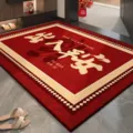Red festive doormat entrance floor mat home non-slip dirt-resistant welcome mat variant - Dianthus Safe & Sound