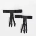 Verstellbare elastische schwarze Hemdhalter Strumpfhalter Sockengürtel mit 3 Clips. - Einheitsgröße / Schwarz Zusammengeführter Kürbis-Stil