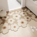 Floral entrance floor mat with anti-slip design, perfect for home hallway and room decor. - 40*60cm / Floral B Brown