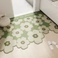 Chic floral entrance doormat with non-slip backing, durable and easy to clean for hallway. - 40*60cm / Floral B Green