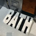 Nordic tufted bath mat, black and white water-absorbing floor rug for bathroom and bedroom use. - 40*60cm / Bath
