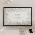 Luxury entryway doormat with elegant black and white botanical pattern, non-slip mat. - 40x60cm (5mm Leather) / Lily of the Valley - Black - Square