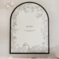 Arch entrance floor mat non-slip waterproof washable foyer rug for home living room decor - 40x60cm (5mm Leather) / Lily of the Valley - Black - Arched