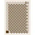 Vintage checkered area rug, brown and beige aesthetic floor mat for living room and study room. - 80*120cm / Milk Peanut