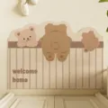 Cute cartoon bear entrance doormat non-slip floor mat for home hallway entryway decor - 40*60cm (Coil Mat) / Climbing Bear