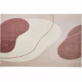 Nordic abstract plush rug variant, soft faux cashmere bedroom bedside floor mat with modern geometric design - Creamy Chocolate