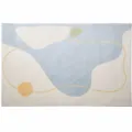 Nordic abstract plush area rug for bedroom and living room non-slip soft carpet blue - Summer Evening Breeze