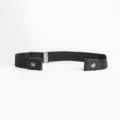 Cinturón elástico sin hebilla para pantalones, correa de cintura invisible ajustable fácil - Negro