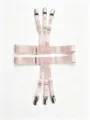 Close-up detail of adjustable pink elastic shirt stays with metal clips and neat stitching. - Merged Type (Pair) / L / Pink