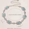 Böhmische geschnitzte Türkis Metall Taillenkette vintage silber Gürtel Schmuck Mode - Böhmische Türkis Taillenkette