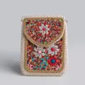 Boho Beaded Straw Phone Bag Woven Crossbody Ethnic Handbag Beach Vacation Travel - Straw Crossbody Bag No.10
